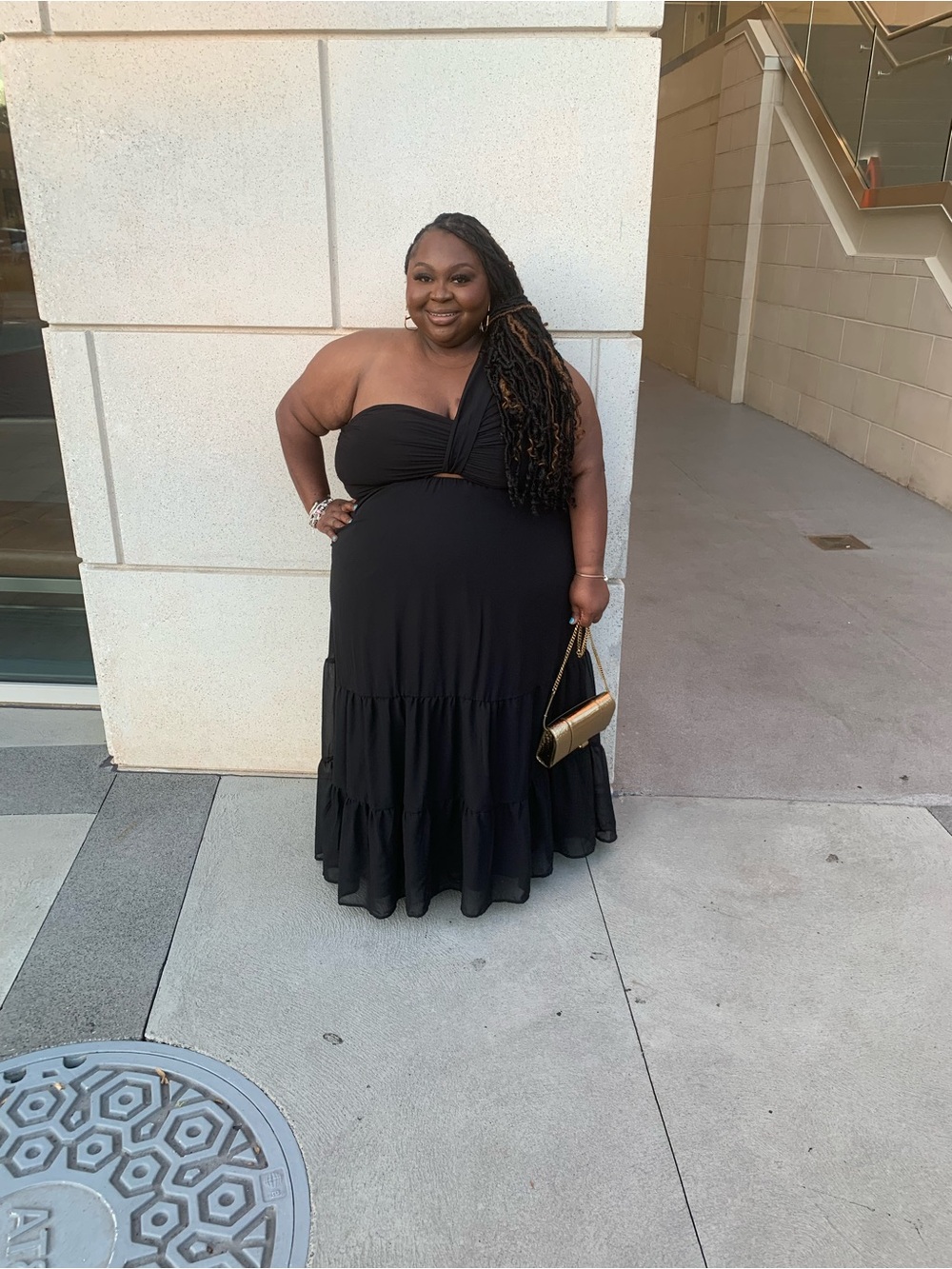 Eloquii One-Shoulder Black Women’s Dress